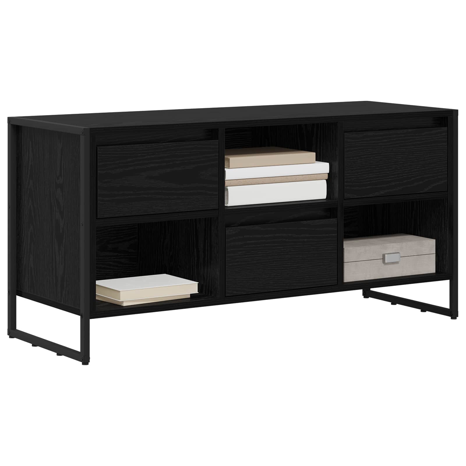 Meuble TV Chêne noir 100 x 36 x 49,5 cm Bois d'ingénierie - XIOS