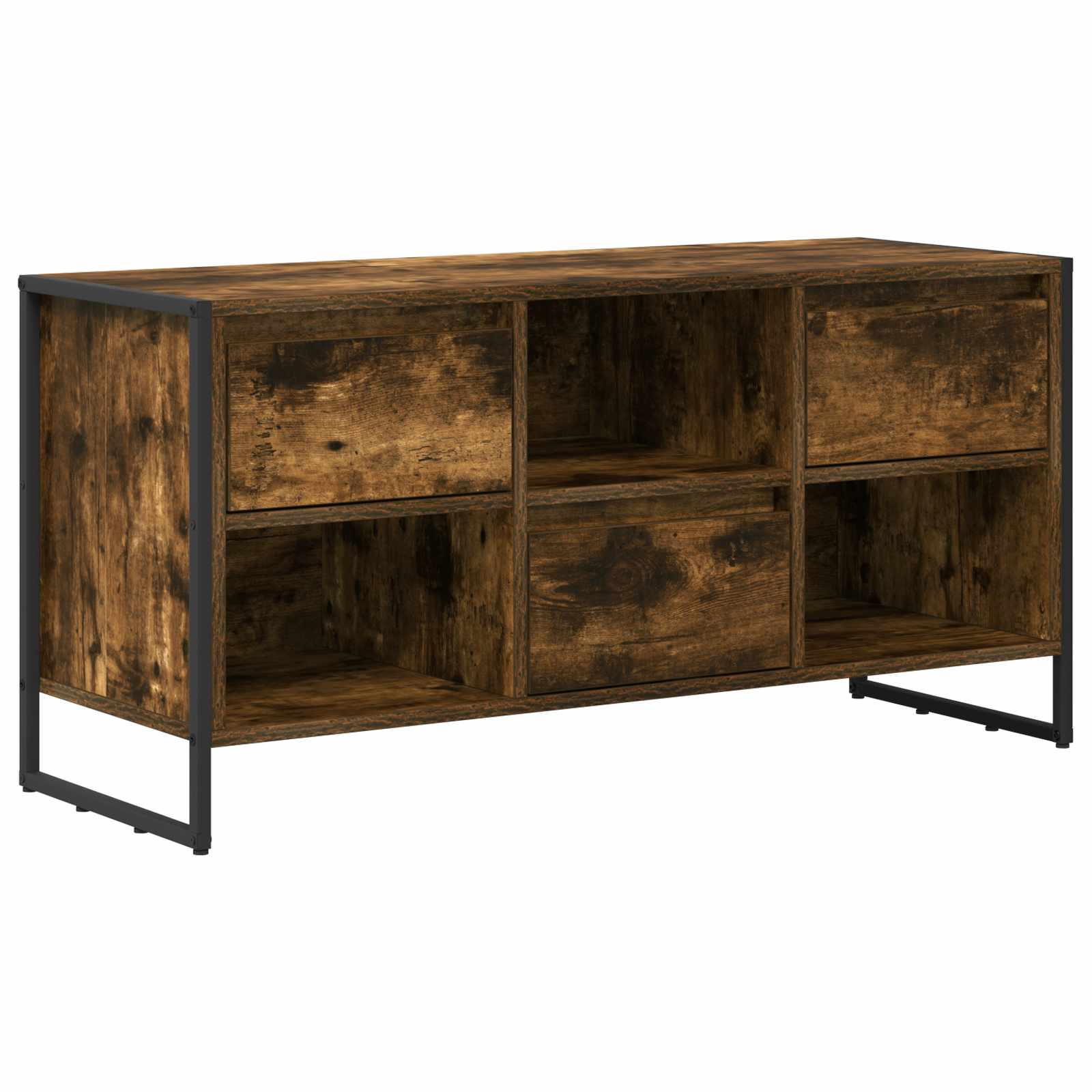 Meuble TV Chêne Fumé 100 x 36 x 49,5 cm Bois d'ingénierie - XIOS