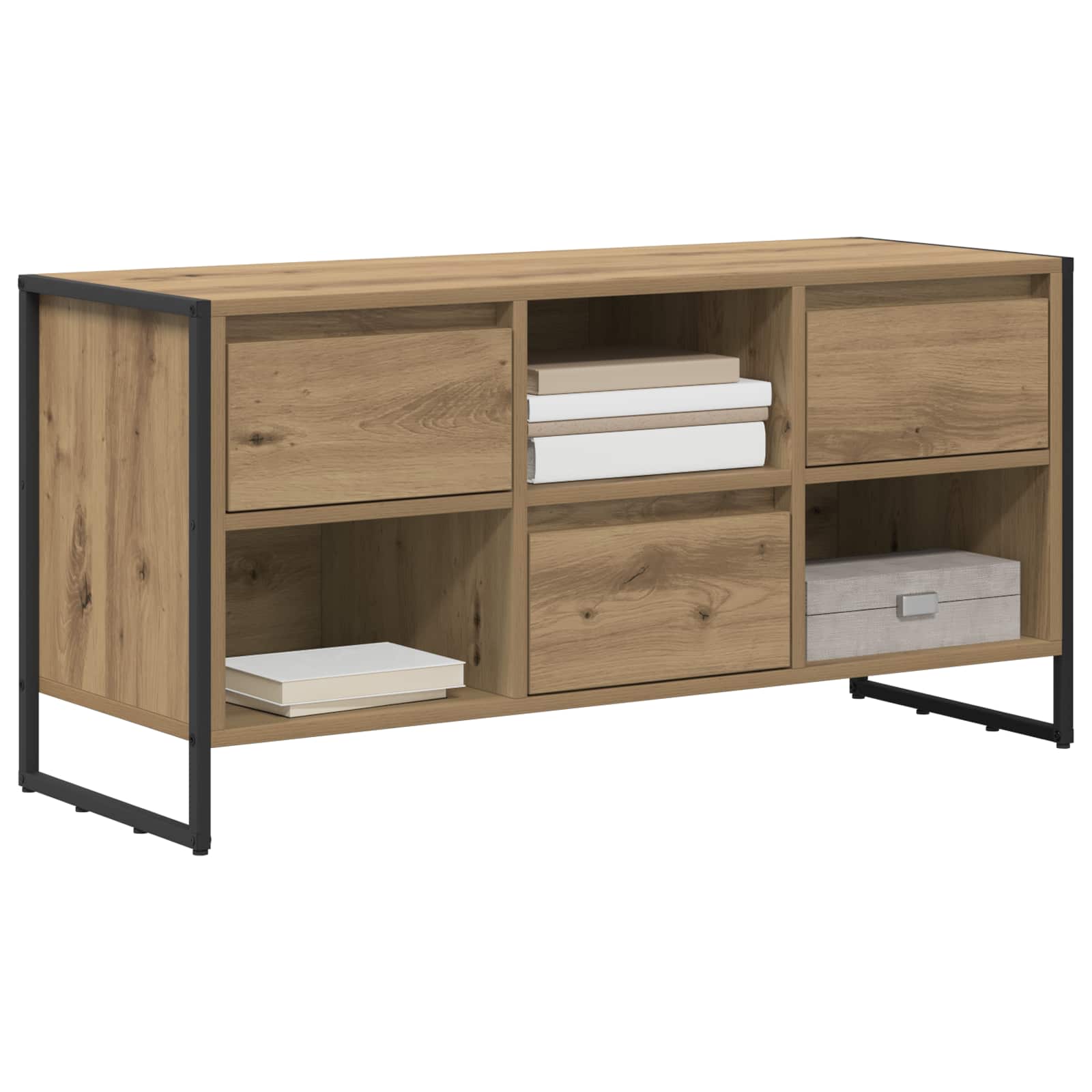 Meuble TV Chêne artisan 100 x 36 x 49,5 cm Bois d'ingénierie - XIOS