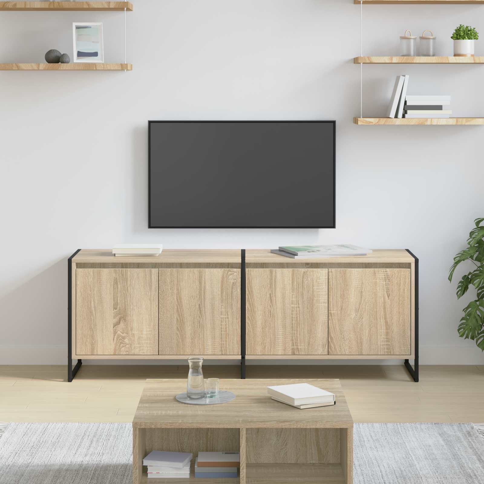 Meuble TV Sonoma 140 x 36 x 49.5 cm Bois d'ingénierie - XIOS