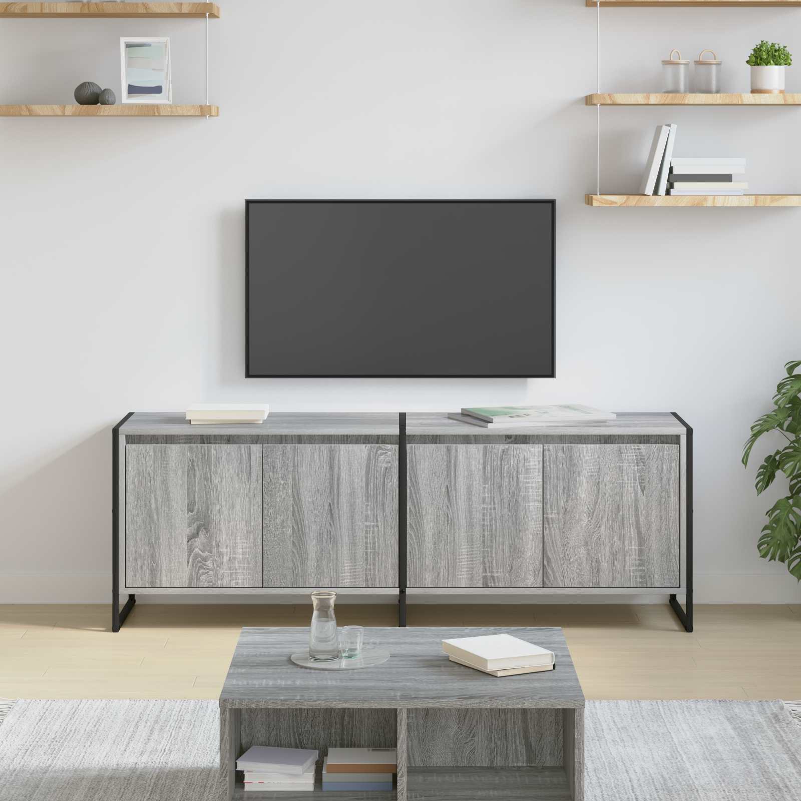 Meuble TV Gris Sonoma 140 x 36 x 49.5 cm Bois d'ingénierie - XIOS