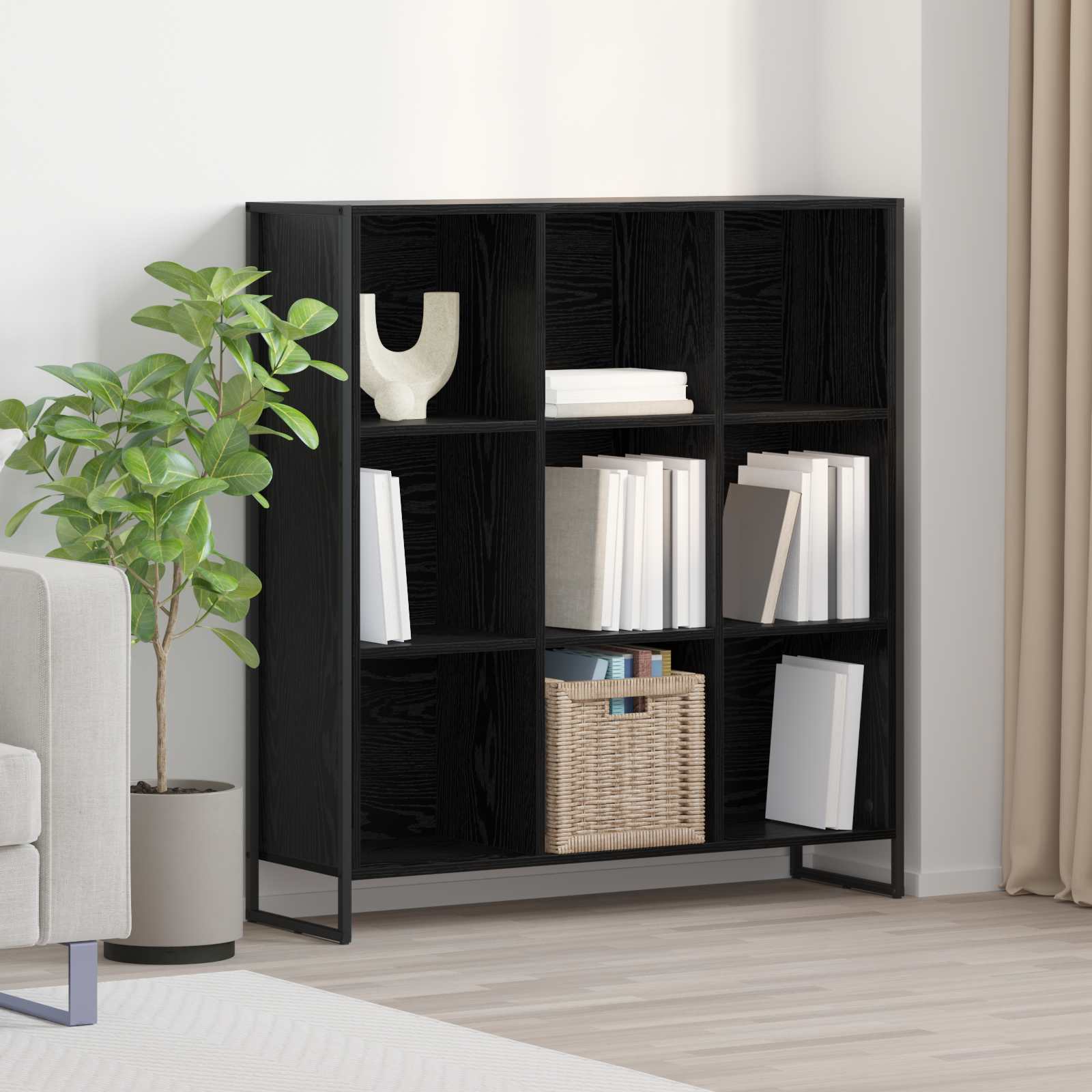 Bibliothèque Chêne noir 99,5 x 30 x 108,5 cm Bois d'ingénierie - XIOS