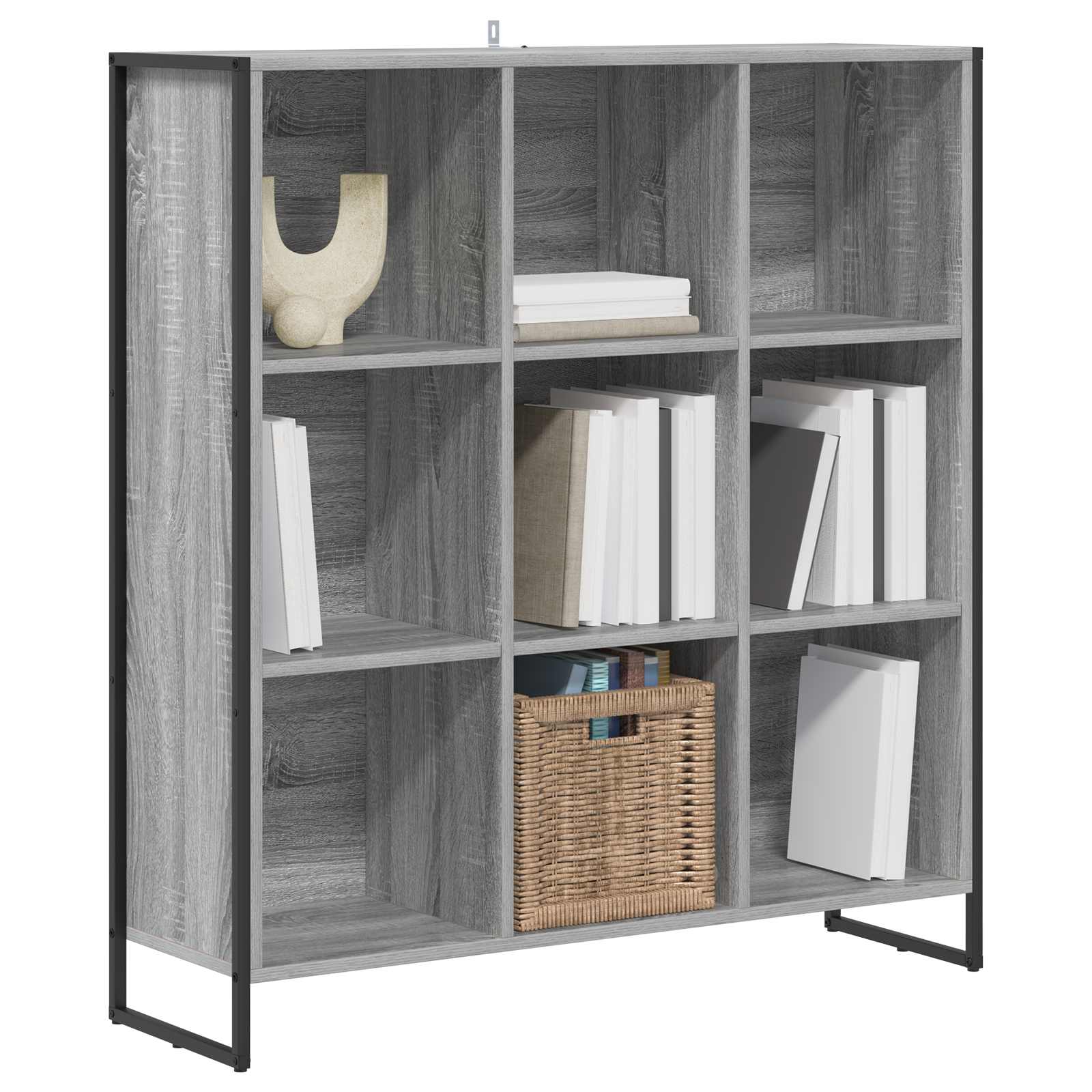 Bibliothèque Gris Sonoma 99,5 x 30 x 108,5 cm Bois d'ingénierie - XIOS