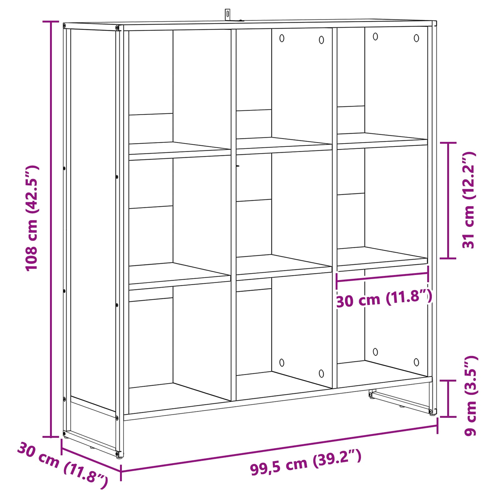 Bibliothèque Gris Sonoma 99,5 x 30 x 108,5 cm Bois d'ingénierie - XIOS
