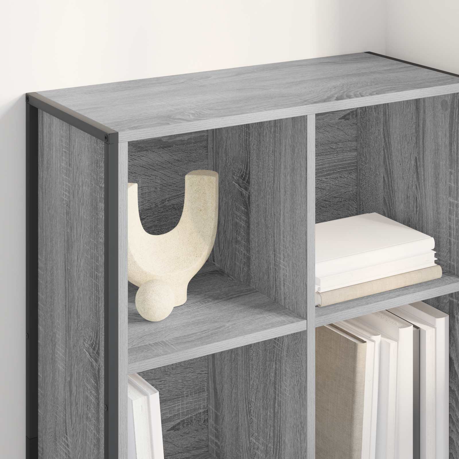 Bibliothèque Gris Sonoma 99,5 x 30 x 108,5 cm Bois d'ingénierie - XIOS