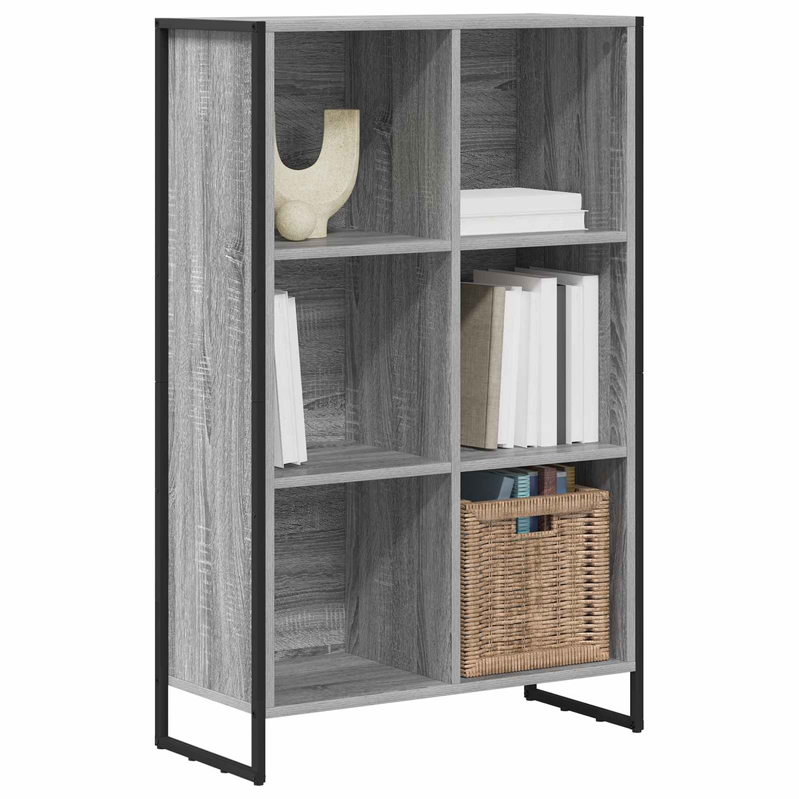 Bibliothèque Gris Sonoma 99,5 x 30 x 108,5 cm Bois d'ingénierie - XIOS