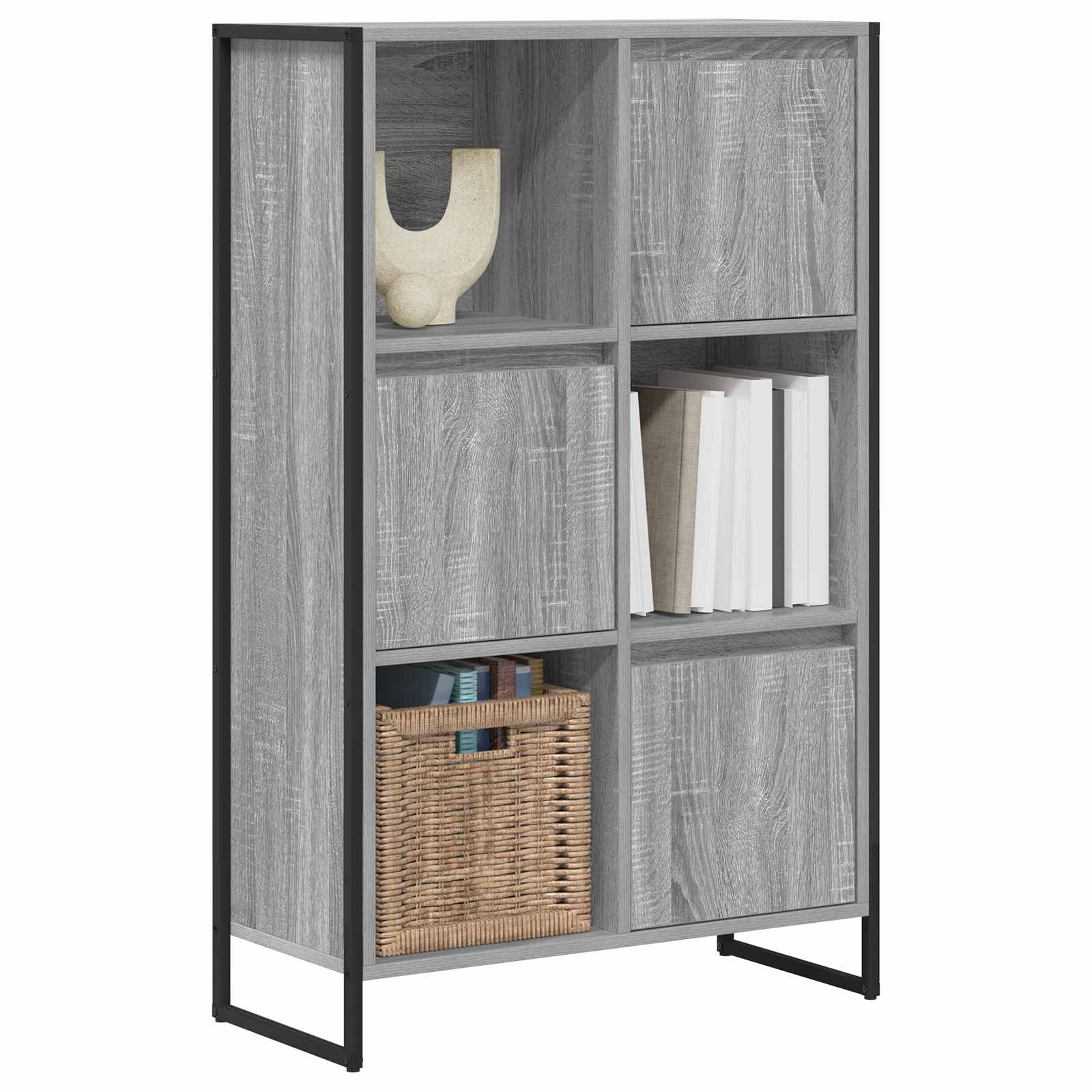Bibliothèque Gris Sonoma 68 x 30 x 108.5 cm Bois d'ingénierie - XIOS