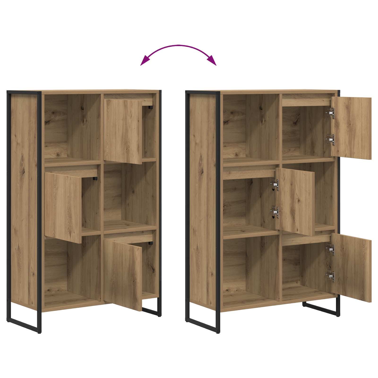 Bibliothèque Chêne artisan 68 x 30 x 108.5 cm Bois d'ingénierie - XIOS