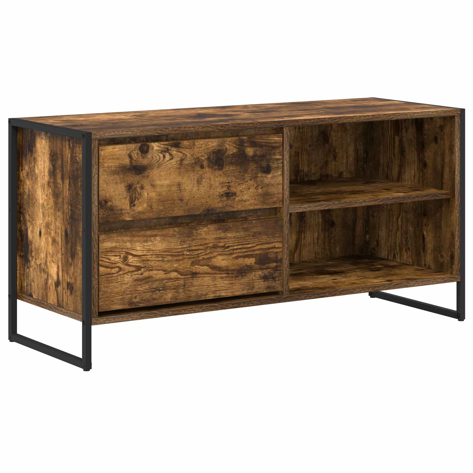 Meuble TV Chêne Fumé 100 x 36 x 49,5 cm Bois d'ingénierie - XIOS