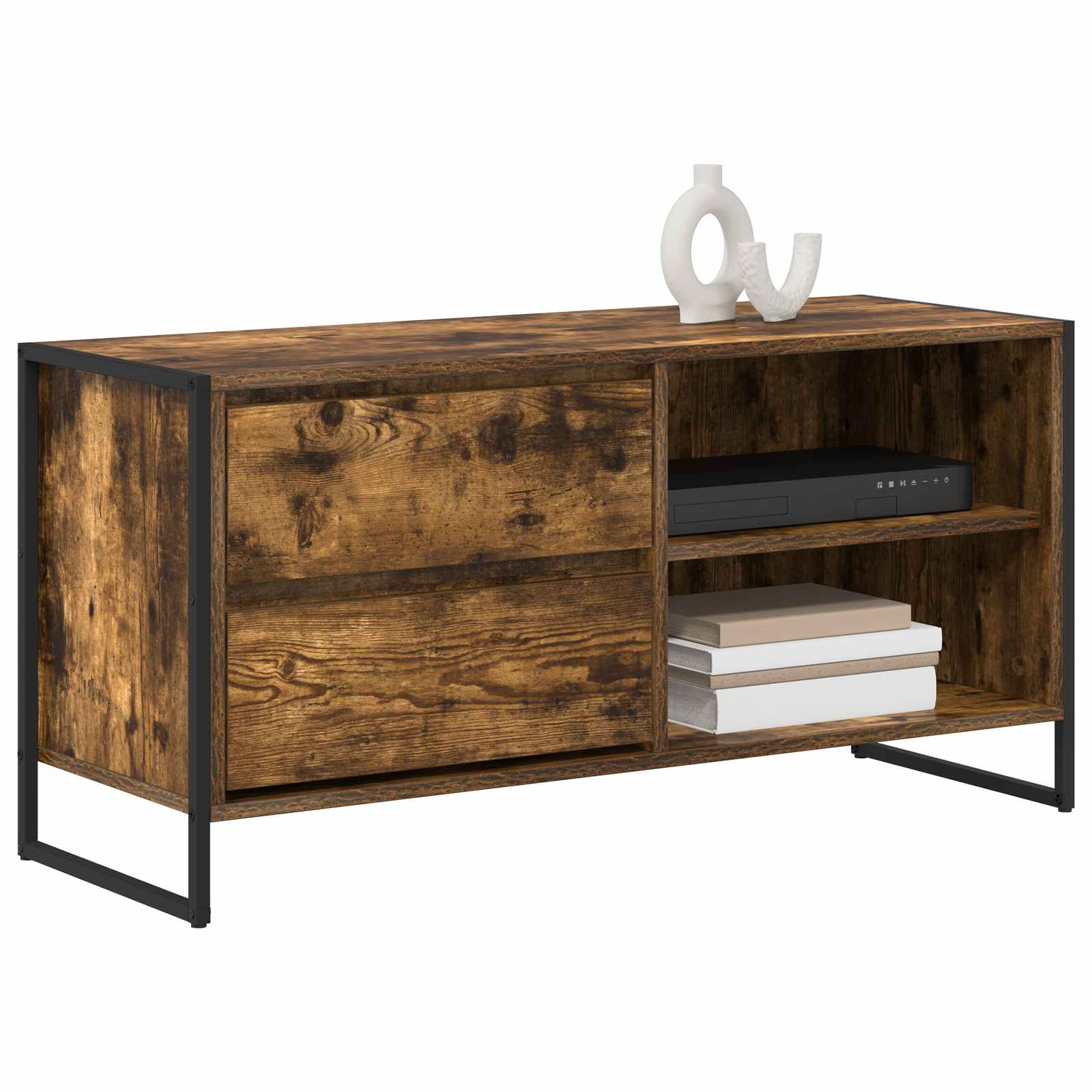 Meuble TV Chêne Fumé 100 x 36 x 49,5 cm Bois d'ingénierie - XIOS