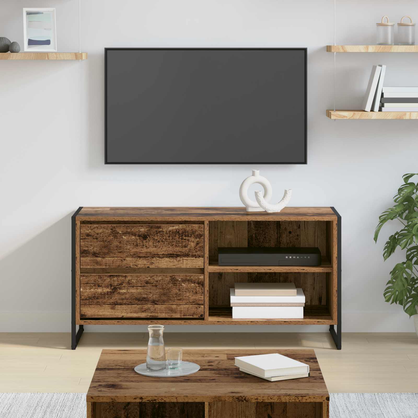 Meuble TV Bois Ancien 100 x 36 x 49,5 cm Bois d'ingénierie - XIOS