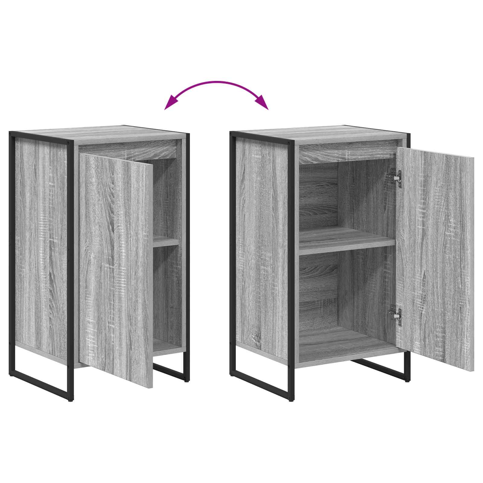 Buffet Gris Sonoma 43 x 36 x 75,5 cm Bois d'ingénierie - XIOS