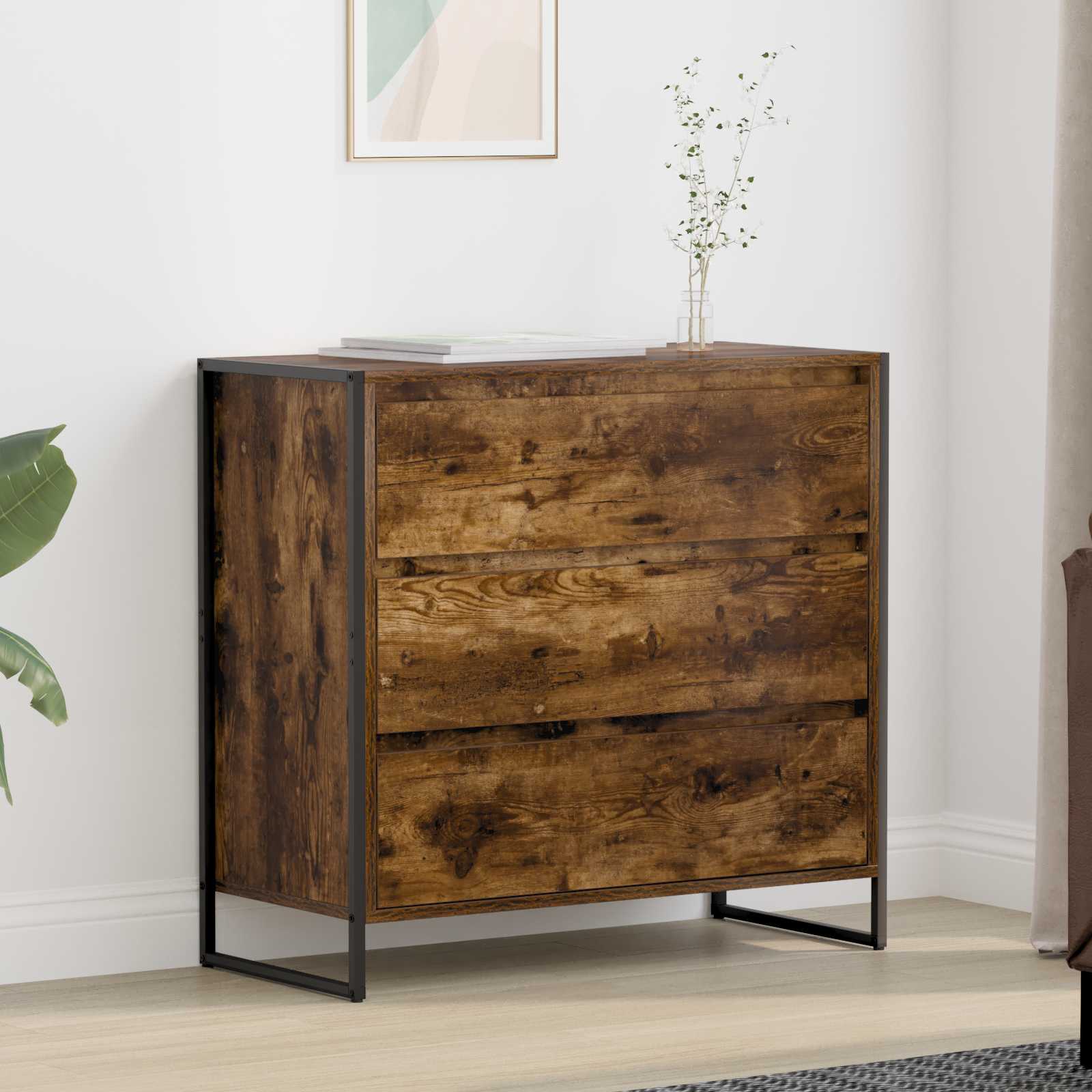 Buffet Chêne Fumé 79 x 36 x 75.5 cm Bois d'ingénierie - XIOS
