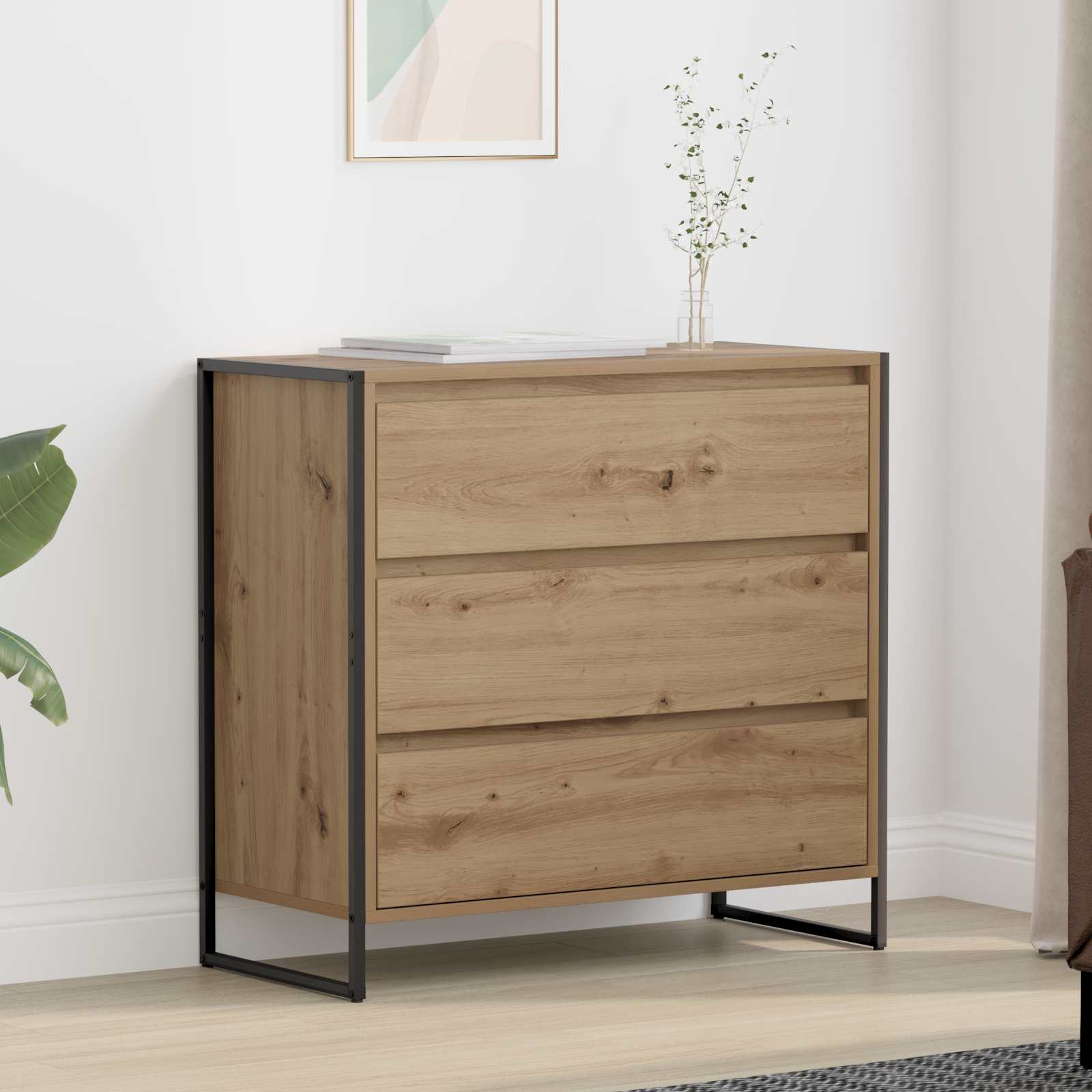 Buffet Chêne artisan 79 x 36 x 75.5 cm Bois d'ingénierie - XIOS