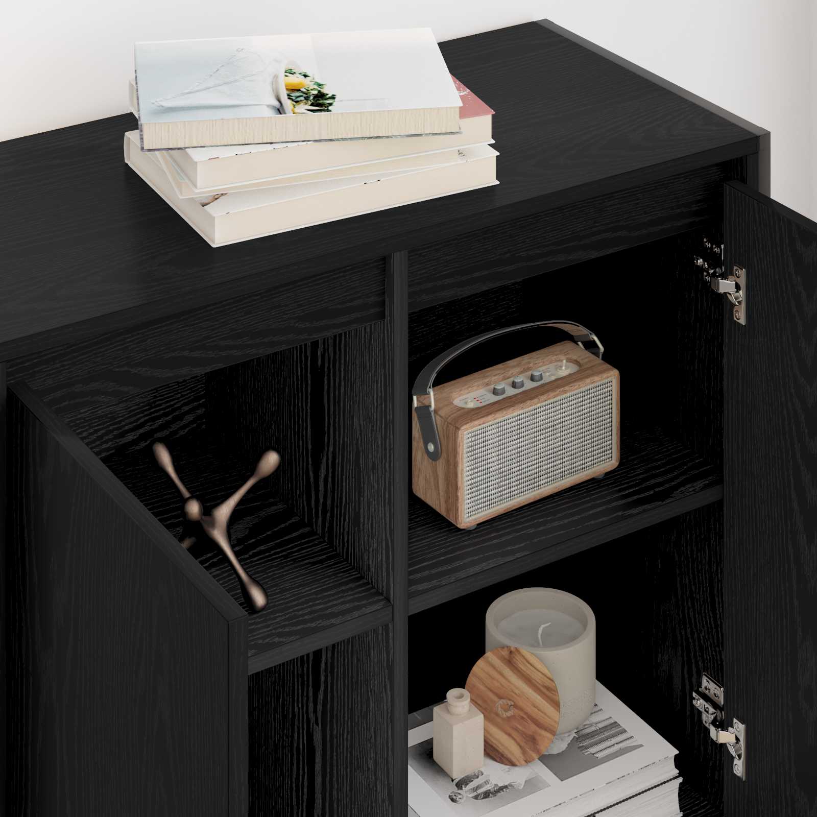 Meuble d'appoint Chêne noir 79 x 36 x 75 cm Bois d'ingénierie - XIOS