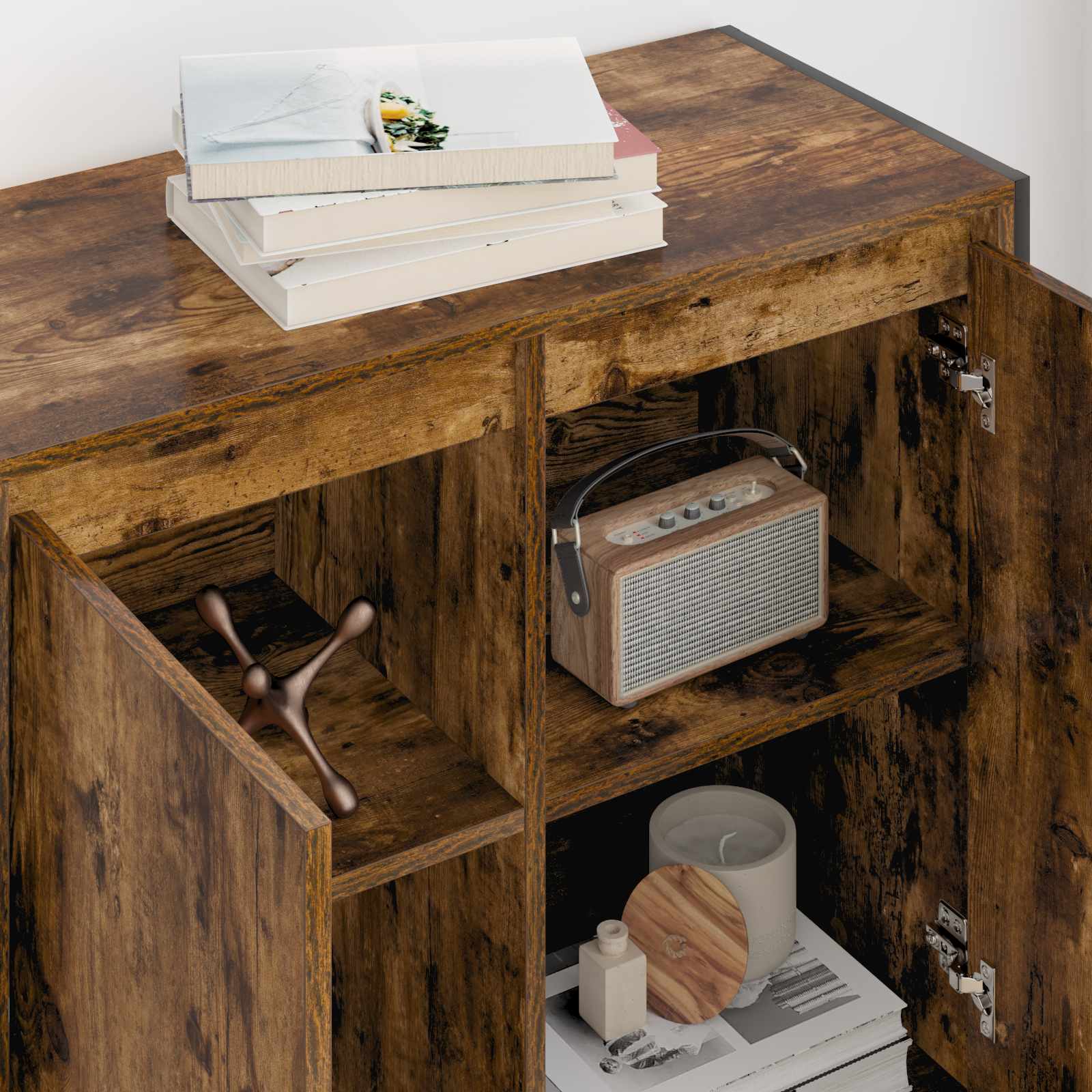 Meuble d'appoint Chêne Fumé 79 x 36 x 75 cm Bois d'ingénierie - XIOS
