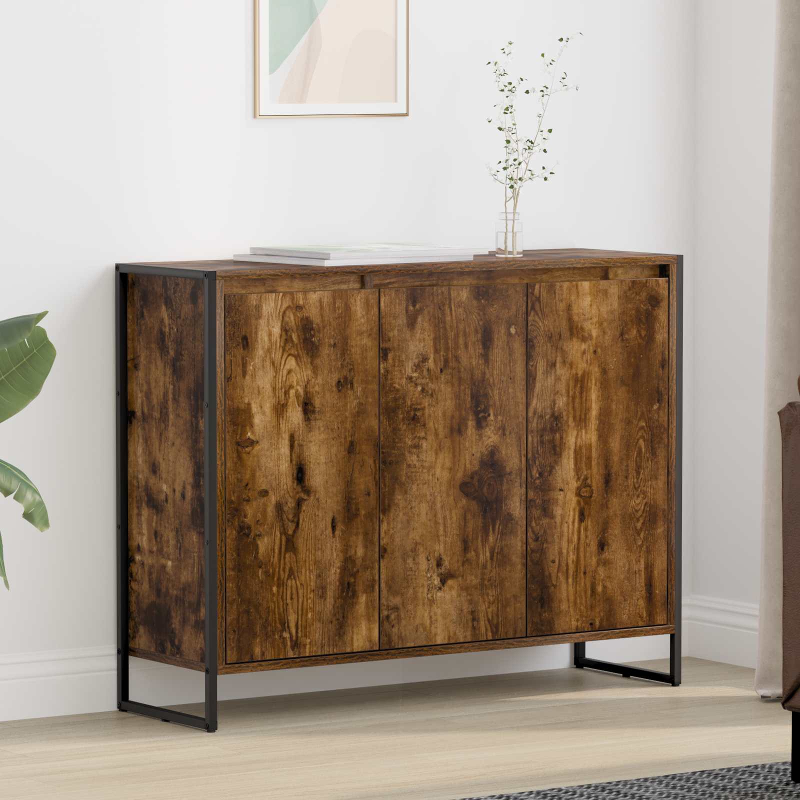 Meuble d'appoint Chêne Fumé 96,5 x 30 x 75 cm Bois d'ingénierie - XIOS