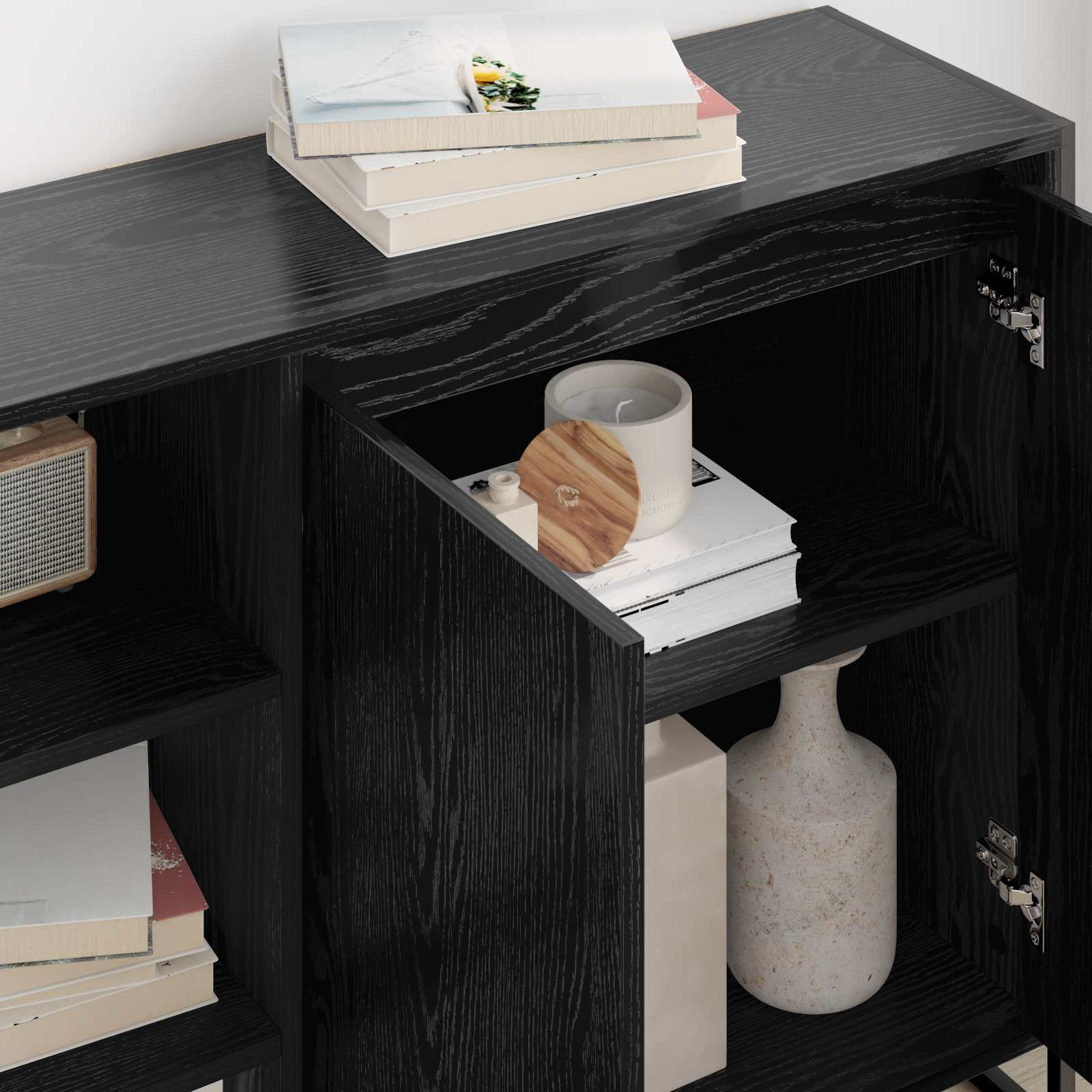 Meuble d'appoint Chêne noir 96,5 x 30 x 75 cm Bois d'ingénierie - XIOS