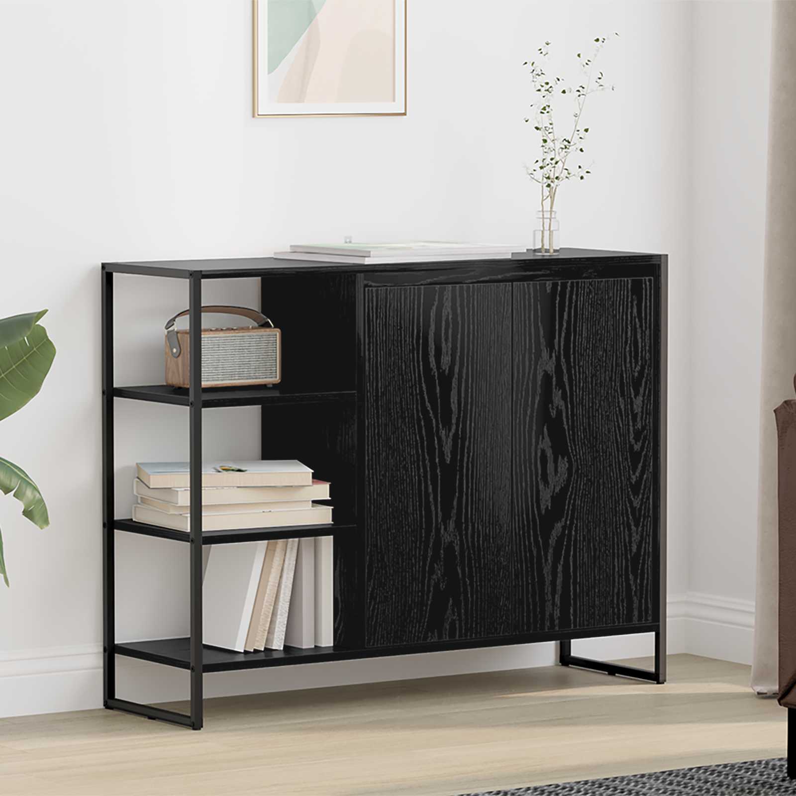 Meuble d'appoint Chêne noir 96,5 x 30 x 75 cm Bois d'ingénierie - XIOS