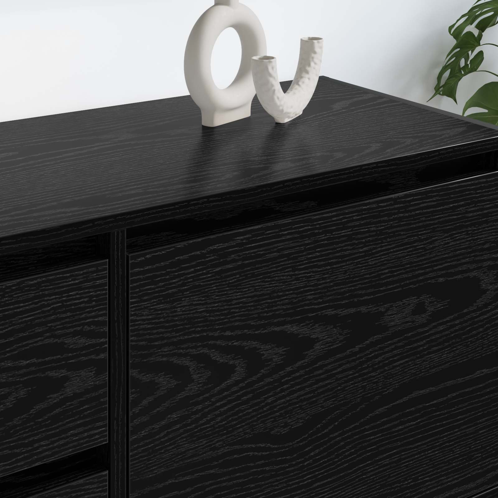 Meuble TV Chêne noir 100 x 36 x 49.5 cm Bois d'ingénierie - XIOS