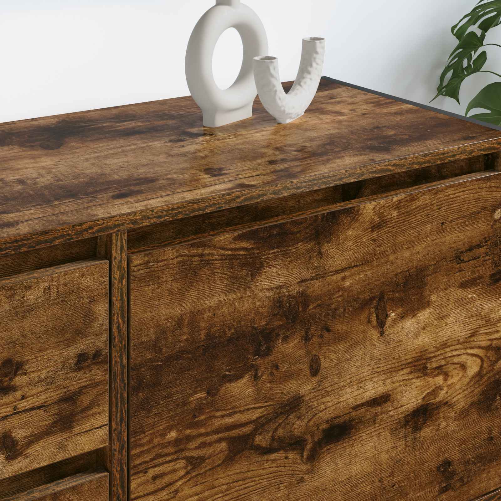 Meuble TV Chêne Fumé 100 x 36 x 49.5 cm Bois d'ingénierie - XIOS