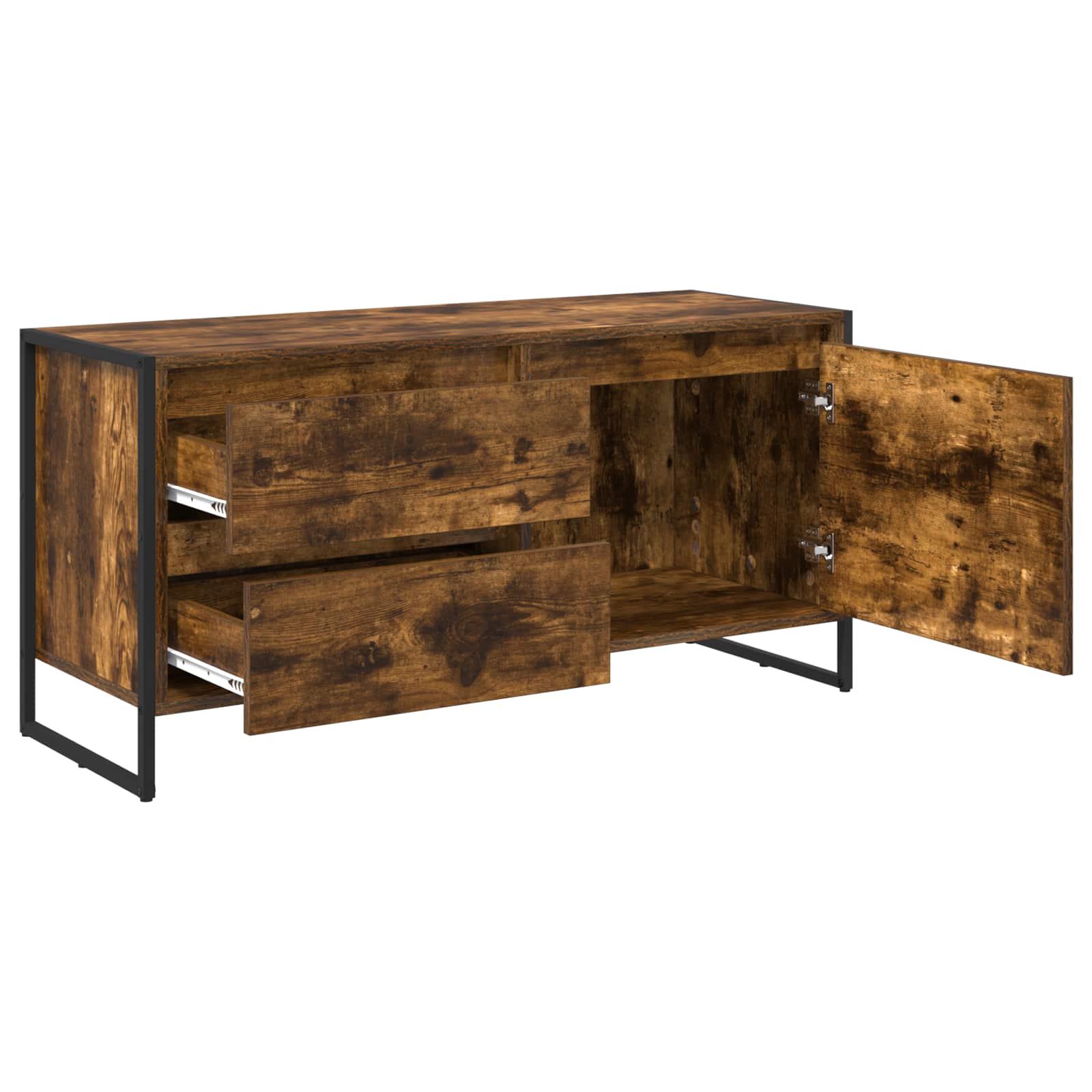 Meuble TV Chêne Fumé 100 x 36 x 49.5 cm Bois d'ingénierie - XIOS
