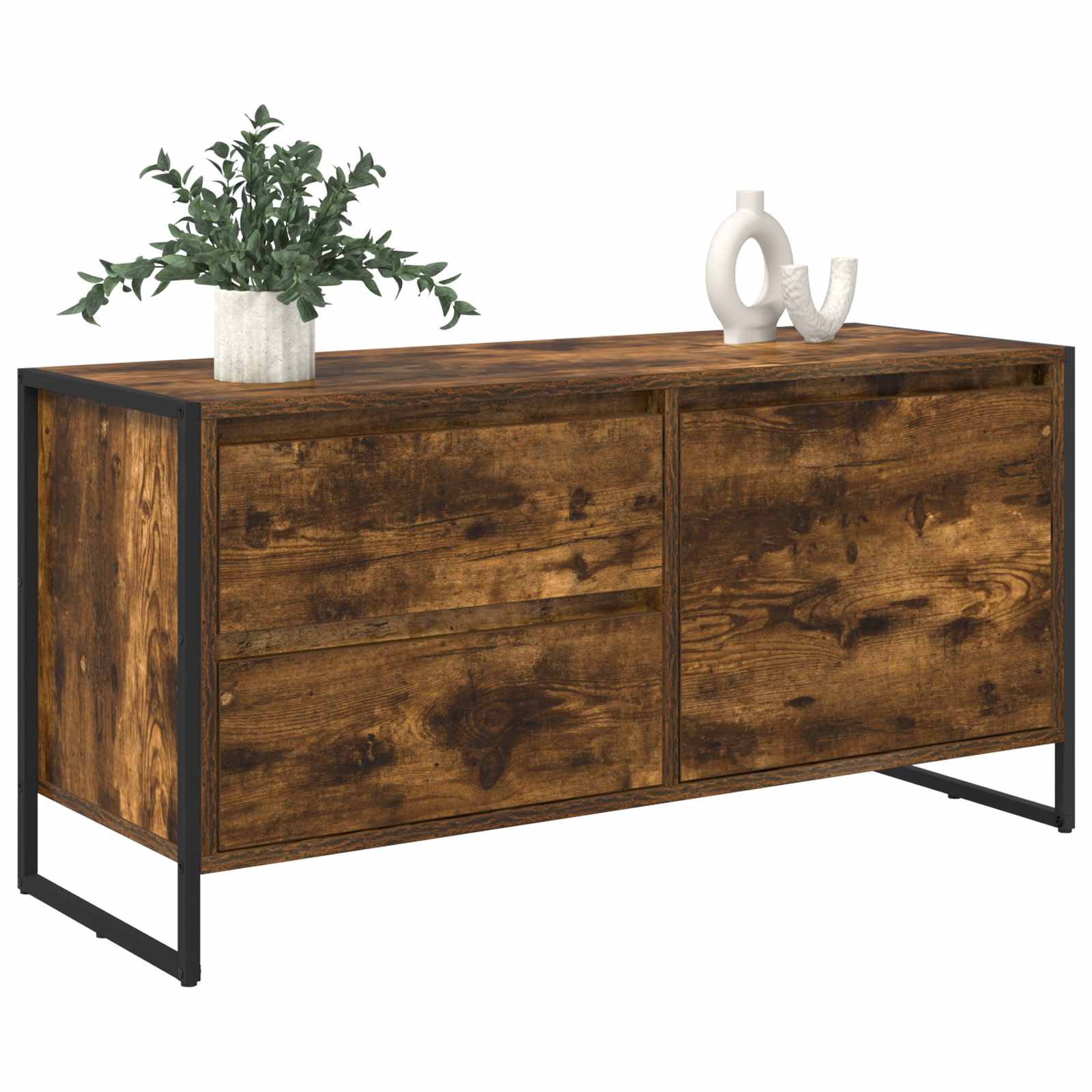 Meuble TV Chêne Fumé 100 x 36 x 49.5 cm Bois d'ingénierie - XIOS