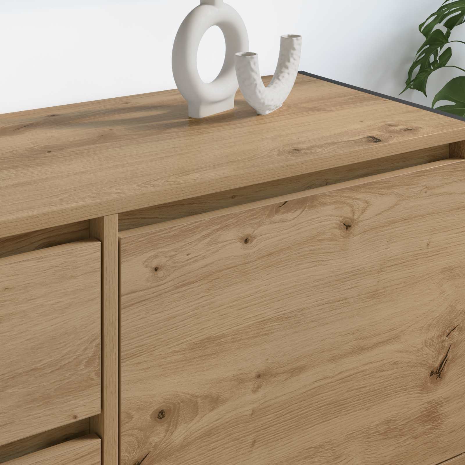 Meuble TV Chêne artisan 100 x 36 x 49.5 cm Bois d'ingénierie - XIOS