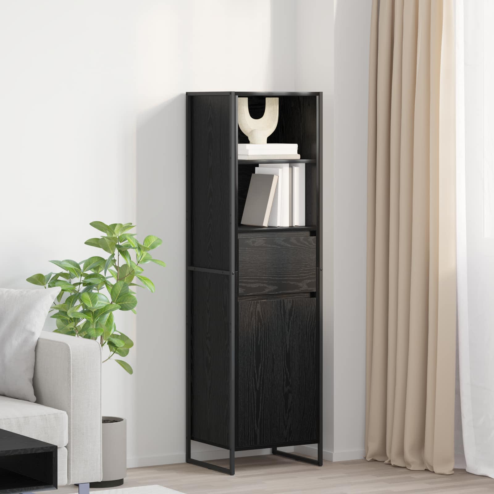 Bibliothèque Chêne noir 43 x 36 x 150.5 cm Bois d'ingénierie - XIOS
