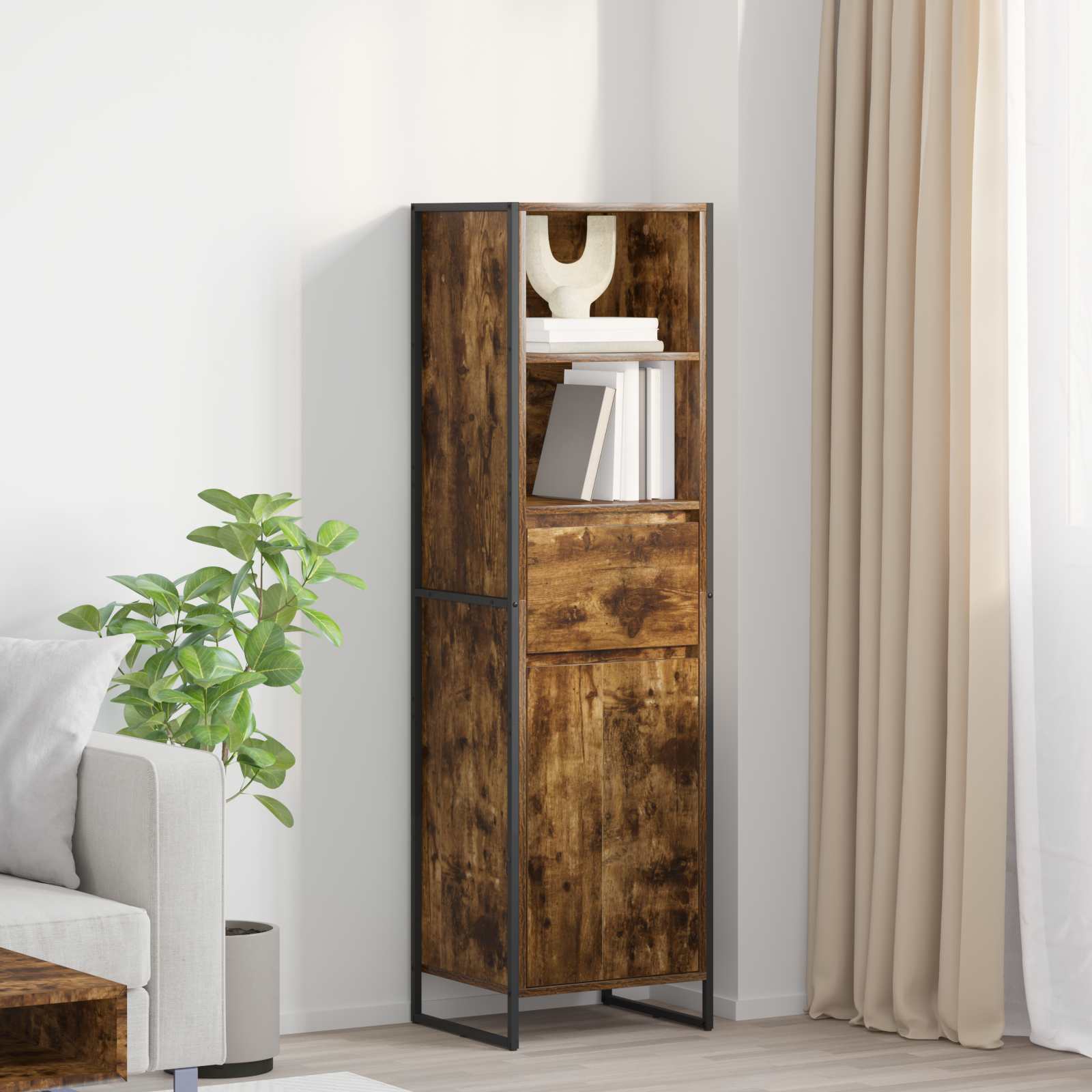 Bibliothèque Chêne Fumé 43 x 36 x 150.5 cm Bois d'ingénierie - XIOS