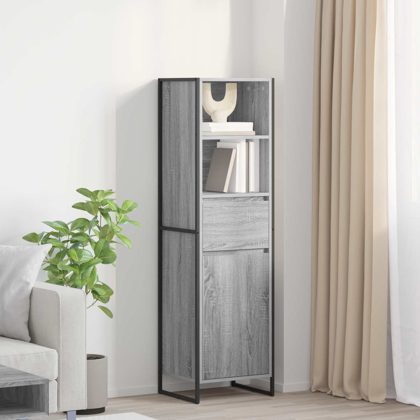 Bibliothèque Gris Sonoma 43 x 36 x 150.5 cm Bois d'ingénierie - XIOS