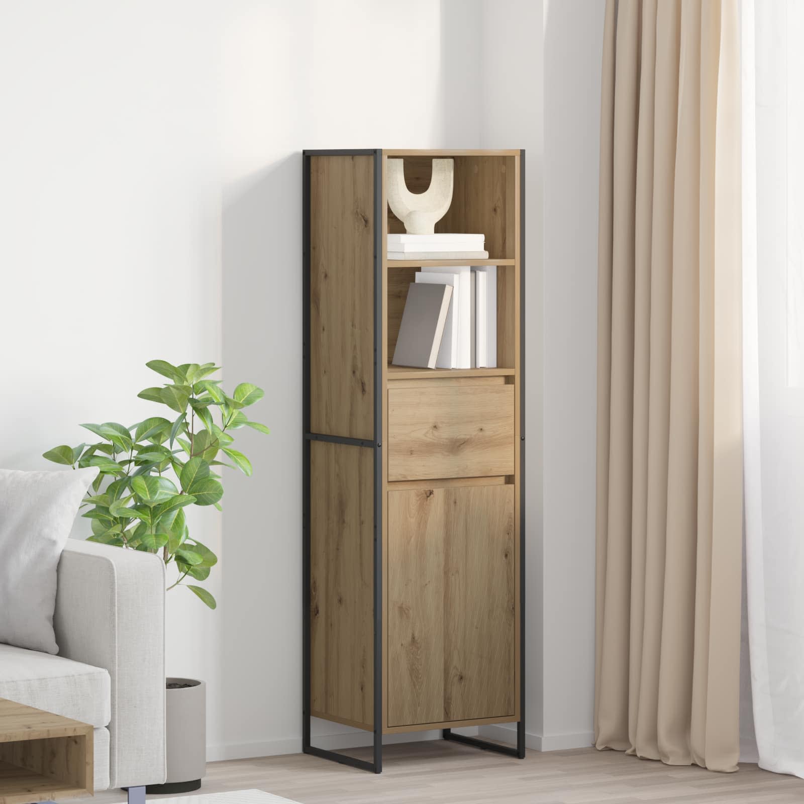 Bibliothèque Chêne artisan 43 x 36 x 150.5 cm Bois d'ingénierie - XIOS