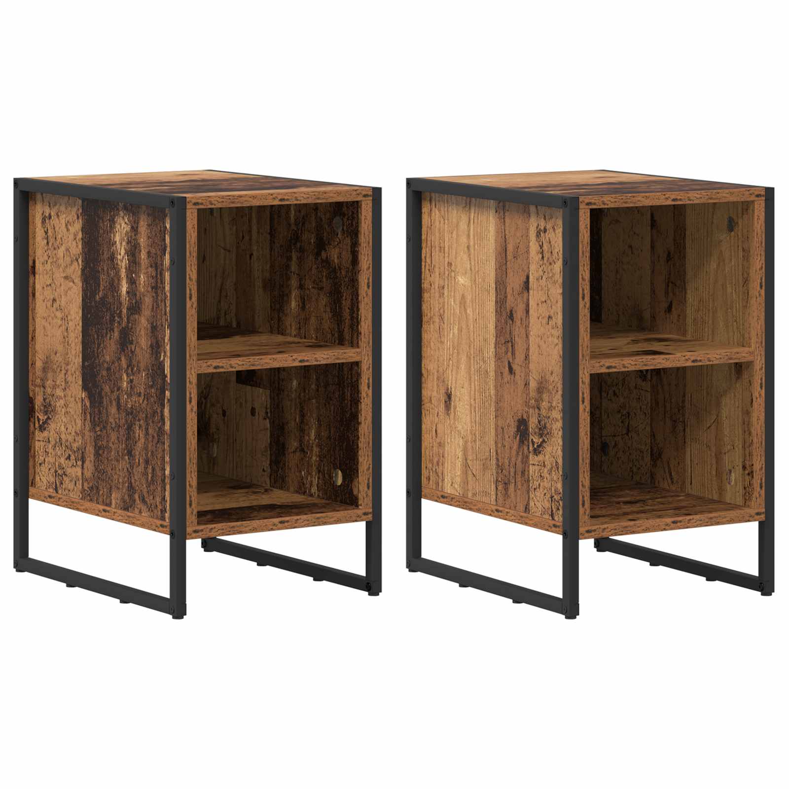 Table de chevet 2 pcs Bois Ancien 39.5 x 30 x 50 cm - XIOS