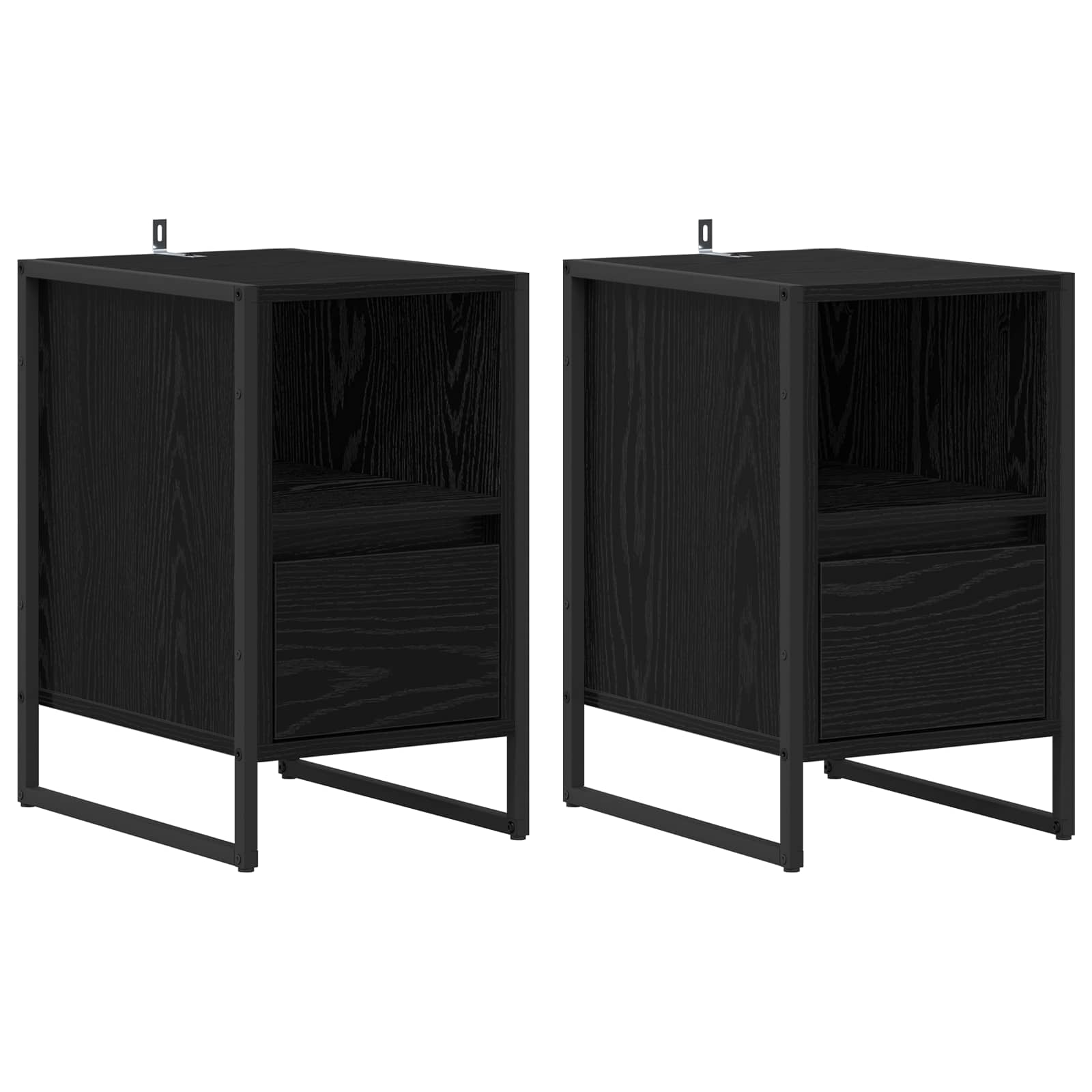 Table de chevet avec tiroir 2 pcs Chêne noir 39,5 x 30 x 50 cm - XIOS
