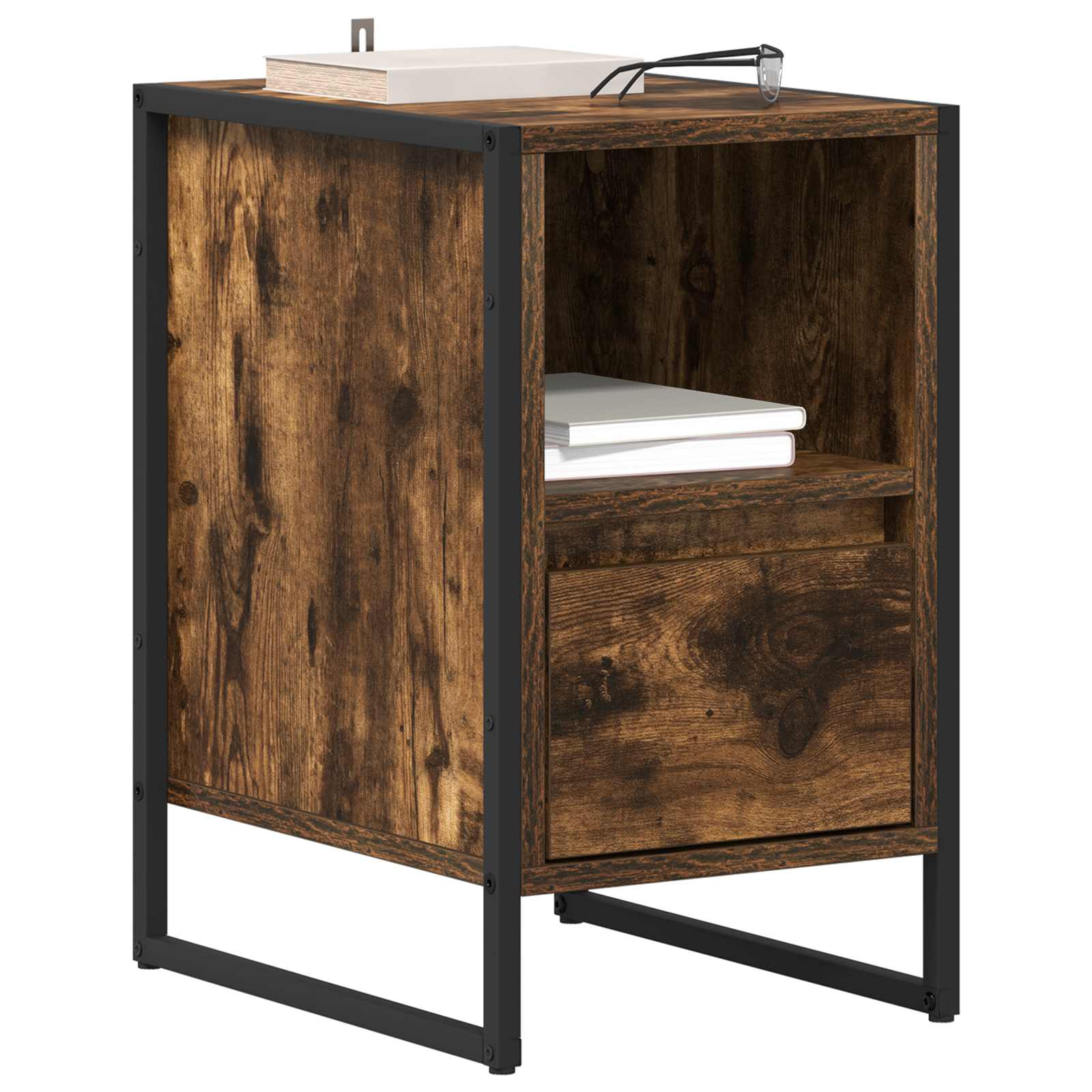 Table de chevet avec tiroir 2 pcs Chêne Fumé 39,5 x 30 x 50 cm - XIOS