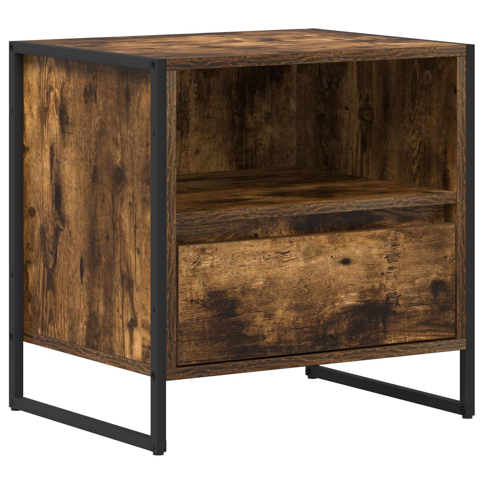 Table de chevet avec tiroir 2 pcs Chêne Fumé 50 x 39,5 x 50 cm - XIOS