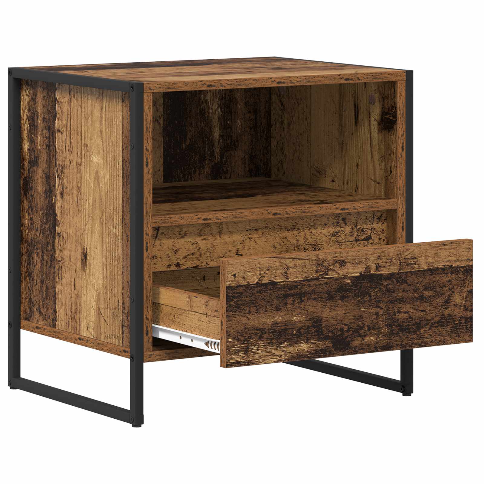 Table de chevet avec tiroir 2 pcs Bois Ancien 50 x 39,5 x 50 cm - XIOS