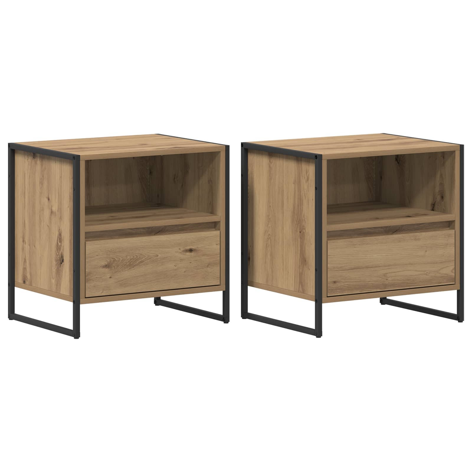 Table de chevet 2 pcs Chêne artisan 50 x 39,5 x 50 cm - XIOS