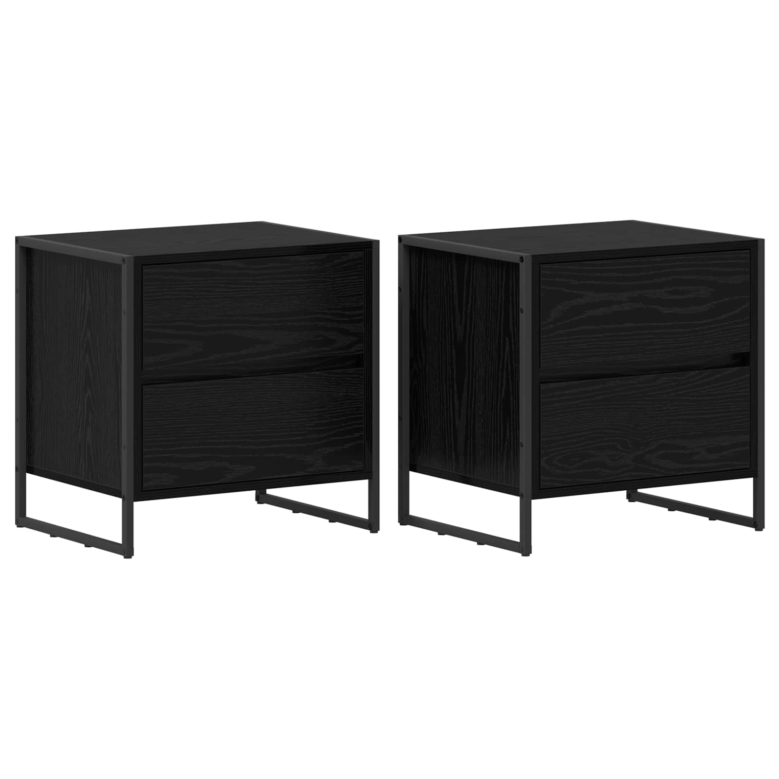 Table de chevet avec tiroir 2 pcs Chêne noir 50 x 39,5 x 50 cm - XIOS