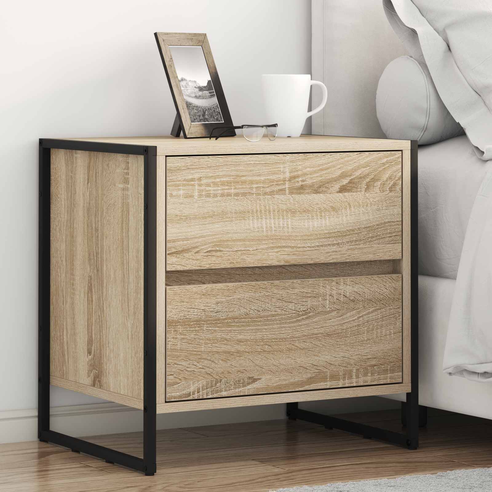 Table de chevet avec tiroir 2 pcs Sonoma 50 x 39,5 x 50 cm - XIOS