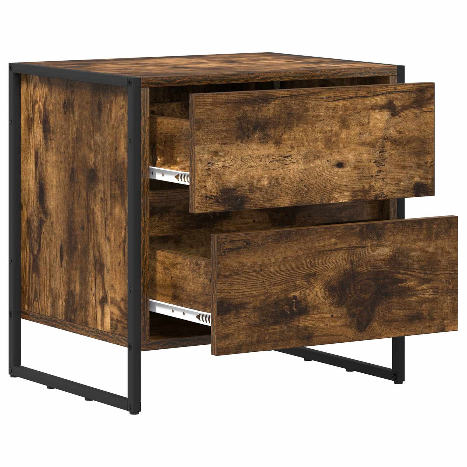 Table de chevet avec tiroir 2 pcs Chêne Fumé 50 x 39,5 x 50 cm - XIOS
