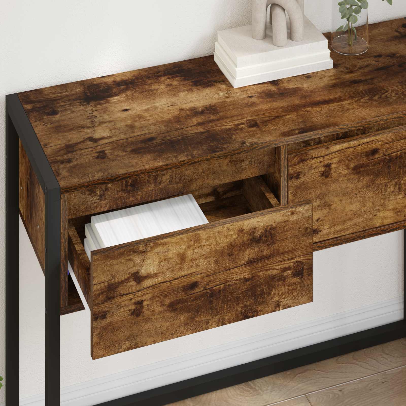 Table d'appoint Chêne Fumé 100 x 36 x 75 cm Bois d'ingénierie - XIOS