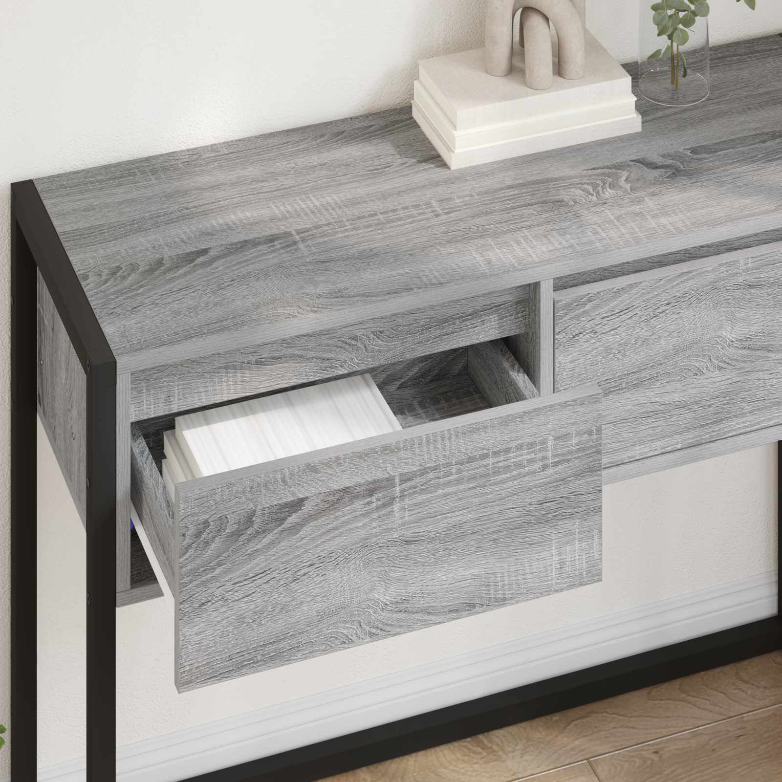 Table d'appoint Gris Sonoma 100 x 36 x 75 cm Bois d'ingénierie - XIOS