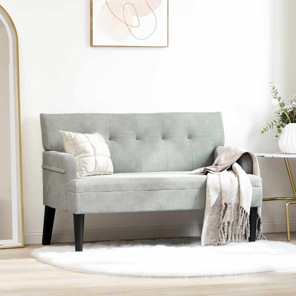 Banc Chesterfield Gris clair 112 x 65.5 x 75 cm Velours - XIOS