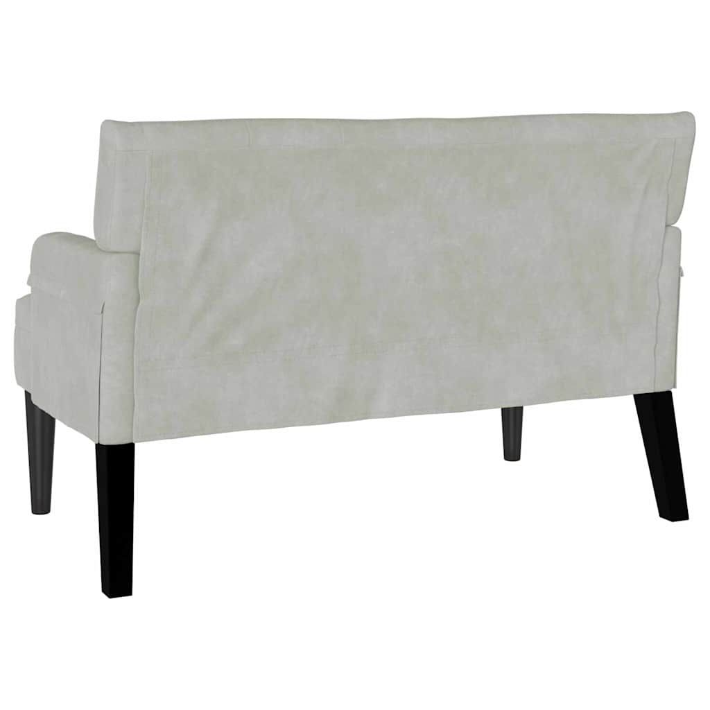 Banc Chesterfield Gris clair 112 x 65.5 x 75 cm Velours - XIOS