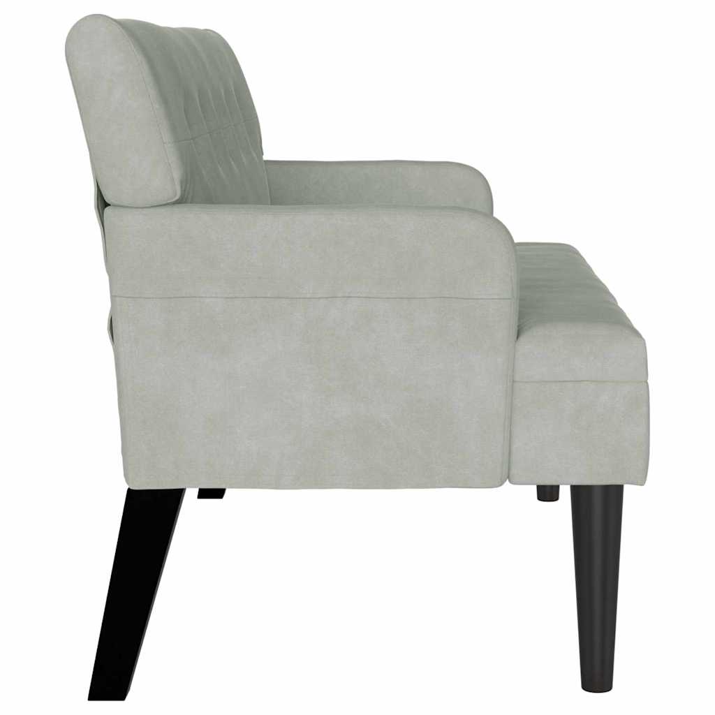 Banc Chesterfield Gris clair 112 x 65.5 x 75 cm Velours - XIOS