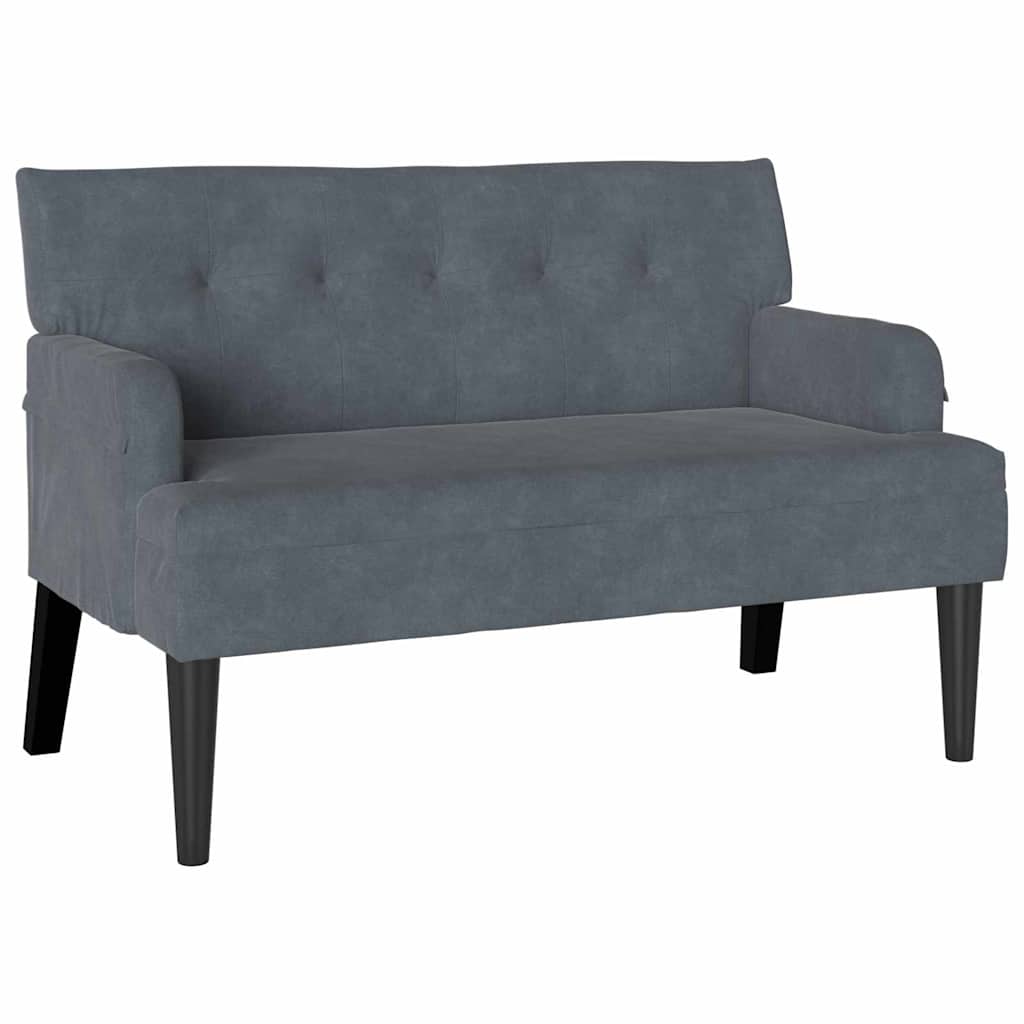 Banc Chesterfield Gris foncé 112 x 65.5 x 75 cm Velours - XIOS