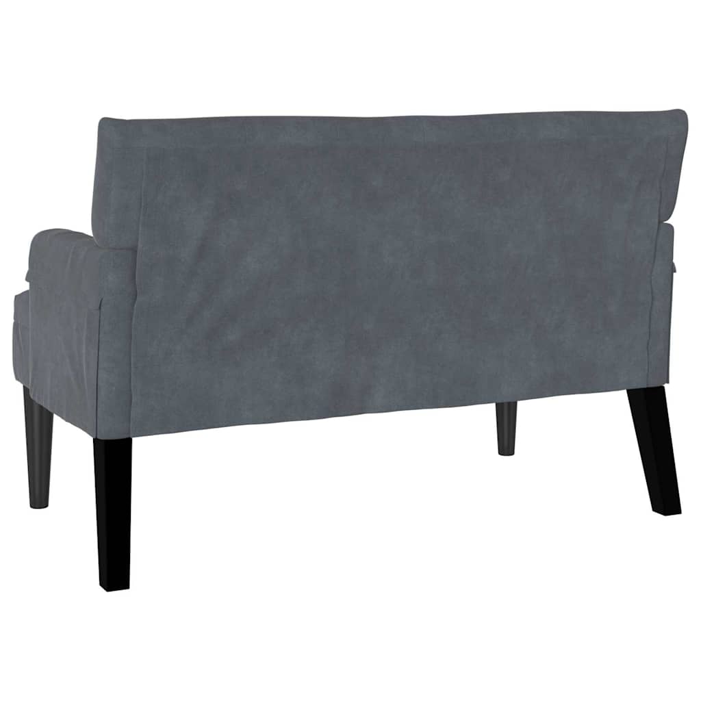 Banc Chesterfield Gris foncé 112 x 65.5 x 75 cm Velours - XIOS