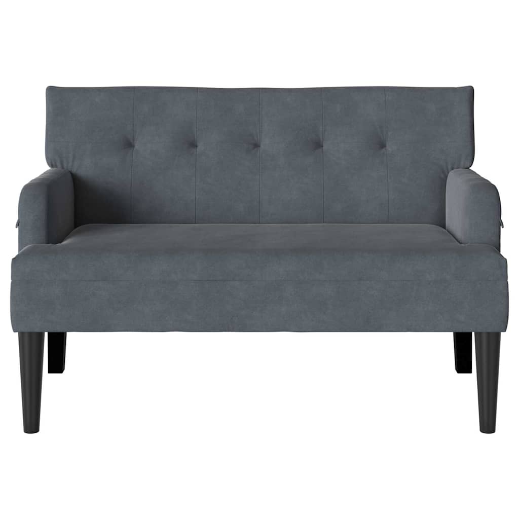 Banc Chesterfield Gris foncé 112 x 65.5 x 75 cm Velours - XIOS