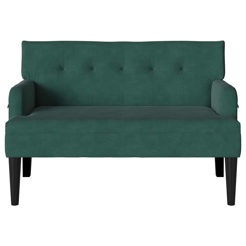 Banc Chesterfield Vert foncé 112 x 65.5 x 75 cm Velours - XIOS